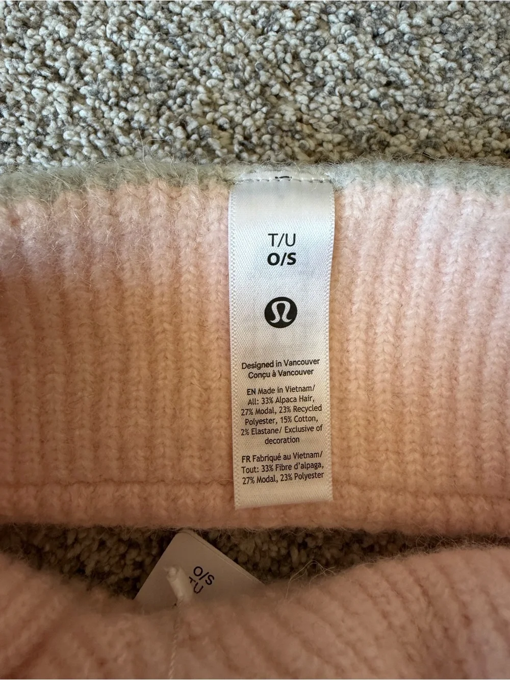 lululemon athletica Light Pink Alpaca Wool-Blend Kids Ear Warmer